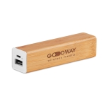 Bamboe Powerbank met gedrukt of gegraveerd logo 2.200 mAh Bamboo kleur hout hoofdweergave