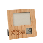 Bamboe fotolijst met weerstation Bamboo Plus kleur hout weergave met bedrukking