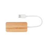 USB 2.0-hub met drie poorten in bamboebehuizing Bamboo kleur hout tweede weergave