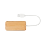 USB 2.0-hub met drie poorten in bamboebehuizing Bamboo kleur hout derde weergave