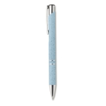 Eco pen met zilveren afwerking en blauwe inkt Aster Eco kleur blauw tweede weergave