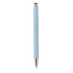 Eco pen met zilveren afwerking en blauwe inkt Aster Eco kleur blauw vierde weergave