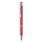 Eco pen met zilveren afwerking en blauwe inkt Aster Eco kleur rood