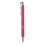 Eco pen met zilveren afwerking en blauwe inkt Aster Eco kleur rood tweede weergave