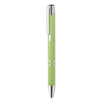 Eco pen met zilveren afwerking en blauwe inkt Aster Eco kleur groen