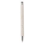 Eco pen met zilveren afwerking en blauwe inkt Aster Eco kleur beige vierde weergave