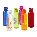 Opvallende Tritan drinkfles met logo 650ml Sunset Color kleur doorzichtig blauw derde weergave