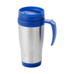 Goedkope thermosbeker relatiegeschenk met plastic binnenkant 400ml Barista kleur blauw