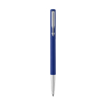 Elegante rollerpen van het merk Parker, zwarte inkt Parker Vector kleur blauw weergave voorkant