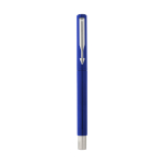 Elegante rollerpen van het merk Parker, zwarte inkt Parker Vector kleur blauw derde weergave voorkant