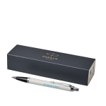 Parker pen met metaalachtige afwerking met logo Parker IM Silver met afdrukgebied