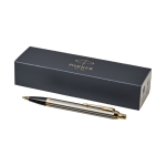 Parker pen met gouden afwerking blauwe inkt bedrukken Parker IM Gold kleur zilver tweede weergave voorkant