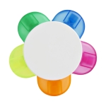 Vijf fluorescerende plastic markers bedrukken Flower kleur wit tweede weergave