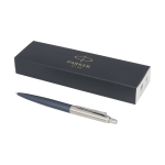 Parker pen met chromen afwerking inkt Parker Jotter XL kleur blauw tweede weergave voorkant