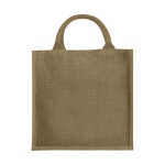 Jute tas bedrukken met katoenen handvatten Jute Side kleur naturel tweede weergave voorkant