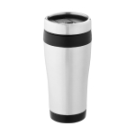 Gepersonaliseerde thermosbeker staal en plastic 410ml Inox Colors kleur zwart tweede weergave voorkant