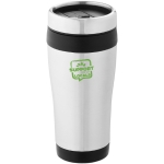 Gepersonaliseerde thermosbeker staal en plastic 410ml Inox Colors kleur zwart