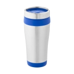 Gepersonaliseerde thermosbeker staal en plastic 410ml Inox Colors kleur blauw tweede weergave voorkant