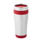 Gepersonaliseerde thermosbeker staal en plastic 410ml Inox Colors kleur rood tweede weergave voorkant