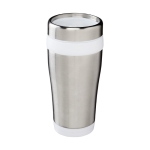 Gepersonaliseerde thermosbeker staal en plastic 410ml Inox Colors kleur wit tweede weergave voorkant