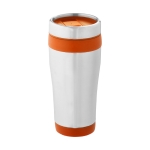 Gepersonaliseerde thermosbeker staal en plastic 410ml Inox Colors kleur oranje tweede weergave voorkant