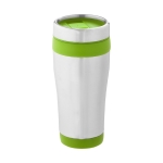 Gepersonaliseerde thermosbeker staal en plastic 410ml Inox Colors kleur limoen groen tweede weergave voorkant