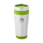 Gepersonaliseerde thermosbeker staal en plastic 410ml Inox Colors kleur limoen groen weergave tampondruk