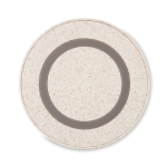 Draadloze oplader Natural Round kleur beige vierde weergave