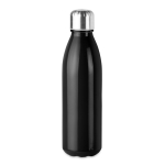 Gekleurde glazen fles met stalen dop 650ml UrbanStyle Crystal kleur zwart