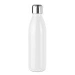 Gekleurde glazen fles met stalen dop 650ml UrbanStyle Crystal kleur wit