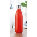 Gekleurde glazen fles met stalen dop 650ml UrbanStyle Crystal kleur oranje tweede sfeervolle weergave