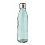 Gekleurde glazen fles met stalen dop 650ml UrbanStyle Crystal kleur doorzichtig blauw