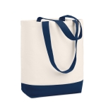 Canvas tas met bijpassende kleur basis en handvatten 170 g/m2 Promenade kleur blauw tweede weergave