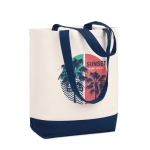 Canvas tas met bijpassende kleur basis en handvatten 170 g/m2 Promenade kleur blauw hoofdweergave tweede weergave