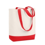 Canvas tas met bijpassende kleur basis en handvatten 170 g/m2 Promenade kleur rood tweede weergave