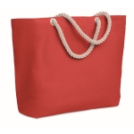 Strandtas met touwhengsels bedrukken 220 g/m2 Nautics kleur rood