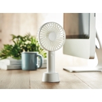 Kleine draagbare ventilator met USB oplaadpoort Chill kleur wit sfeervolle weergave