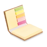 Kurken notitieblokje met verschillende sticky notes Corkpad kleur beige