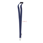 Lanyard van RPET met metalen karabijnhaak bedrukken, 20 mm kleur blauw