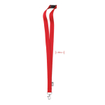 Lanyard van RPET met metalen karabijnhaak bedrukken, 20 mm kleur rood