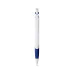 Witte plastic pen met gekleurd detail en blauwe inkt kleur blauw eerste weergave