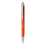 Pen met rubberen afwerking met blauwe inkt graveren Springfield Softr kleur oranje eerste weergave