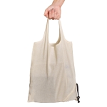 Gepersonaliseerde katoenen opvouwbare tas 105 g/m2 Strawberry Cotton kleur beige vierde weergave