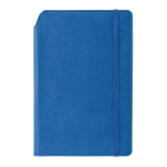 A5 PU-notitieboekje met logo en penhouder Edgewise kleur blauw