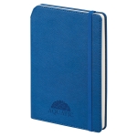 A5 PU-notitieboekje met logo en penhouder Edgewise kleur blauw afbeelding met logo 5