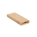 Bamboe powerbank als relatiegeschenk 5.000 mAh Natura kleur naturel