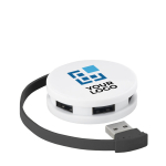 Oprolbare ABS verlengsnoer met USB kabel USB-hub Round met afdrukgebied