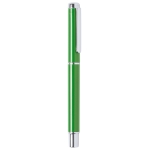 Rollerballpen met metallic afwerking en blauwe inkt Roller Metallic kleur groen