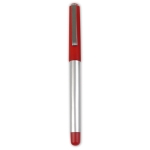 Rollerballpen met zilveren body en blauwschrijvende Roller Classic kleur rood