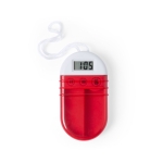 Uniek gepersonaliseerde pillendoos met timer Time kleur rood